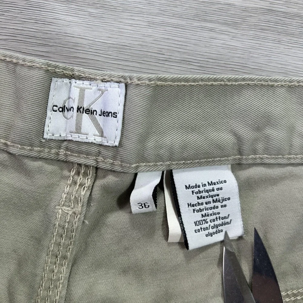 VINTAGE‎ Calvin Klein Jeans Pants Mens 36x34 Beige Carpenter Workwear Y2K